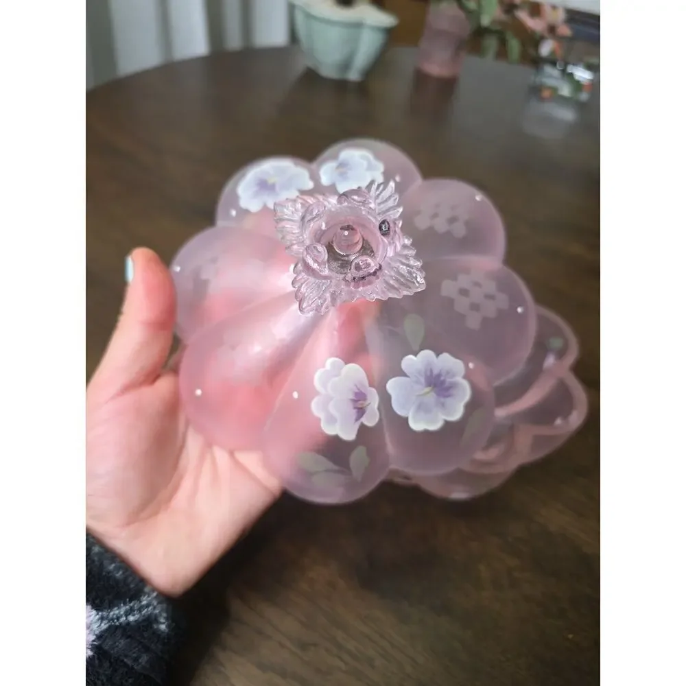 Shelley Fenton Signed Covered Candy Dish Pink Chiffon Spring Splendor Limited Ed